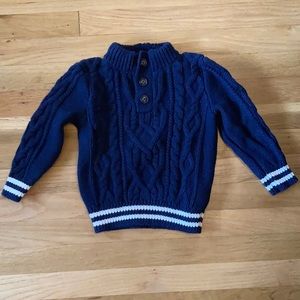 New Gap 2T Cable knit sweater with soft lined neck